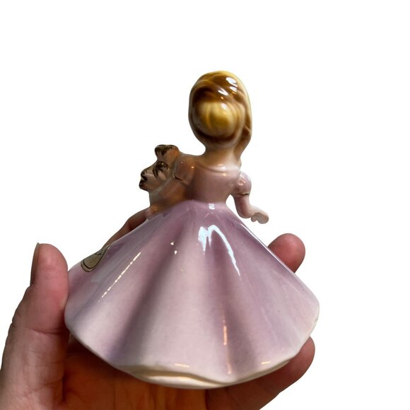 Vintage Josef Originals February Birthday Girl Doll Figurine Porcelain Dress - Picture 3 of 10